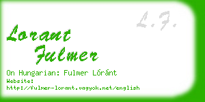 lorant fulmer business card