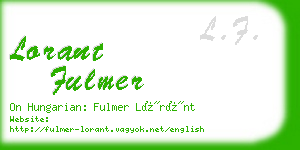 lorant fulmer business card